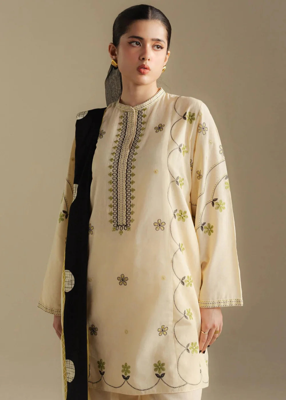 3 Piece Embroidered Women's Suit Winter Collection