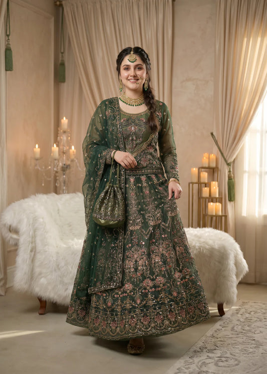 3 PC Net Flared Lehenga Women's Dress