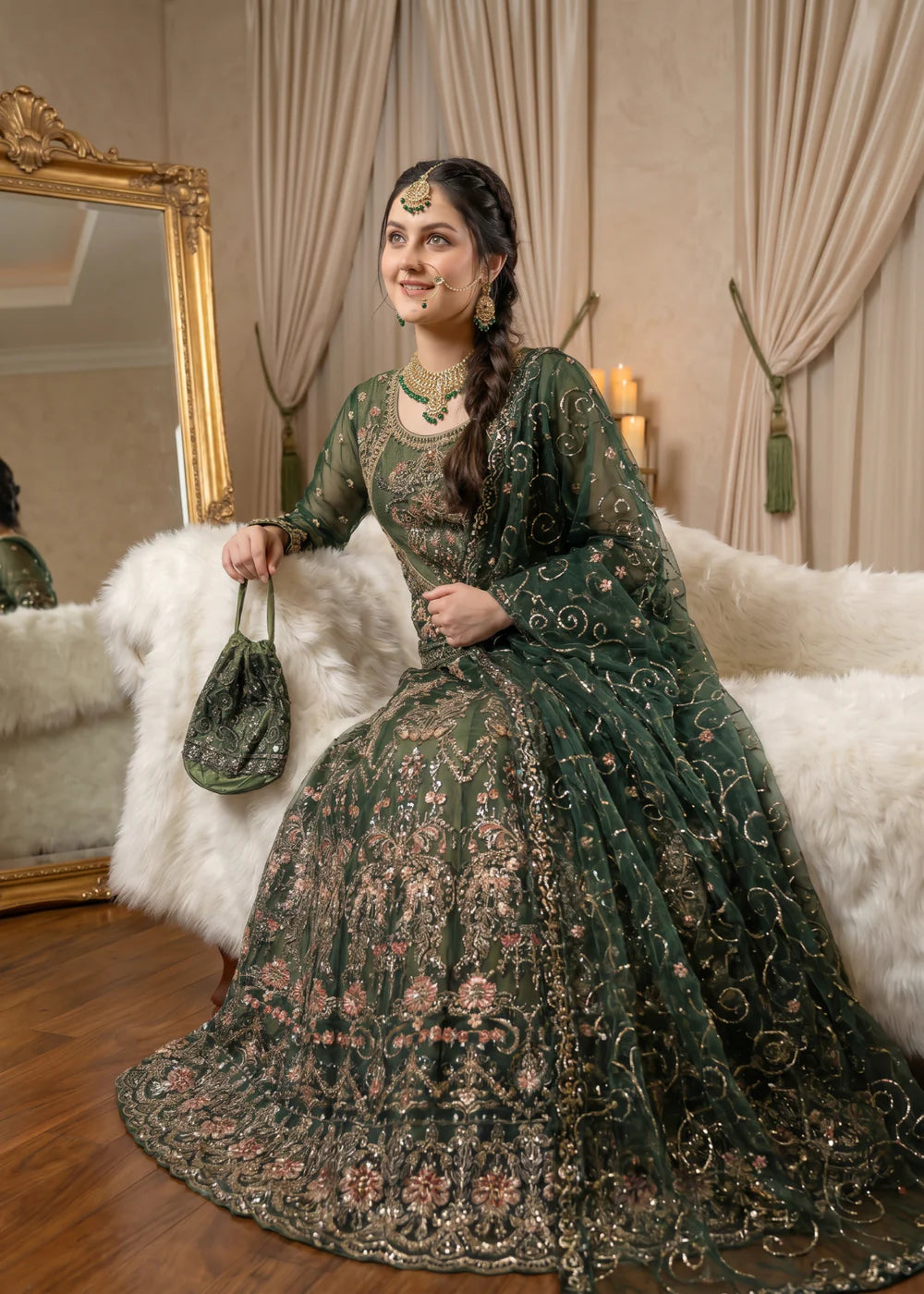 3 PC Net Flared Lehenga Women's Dress
