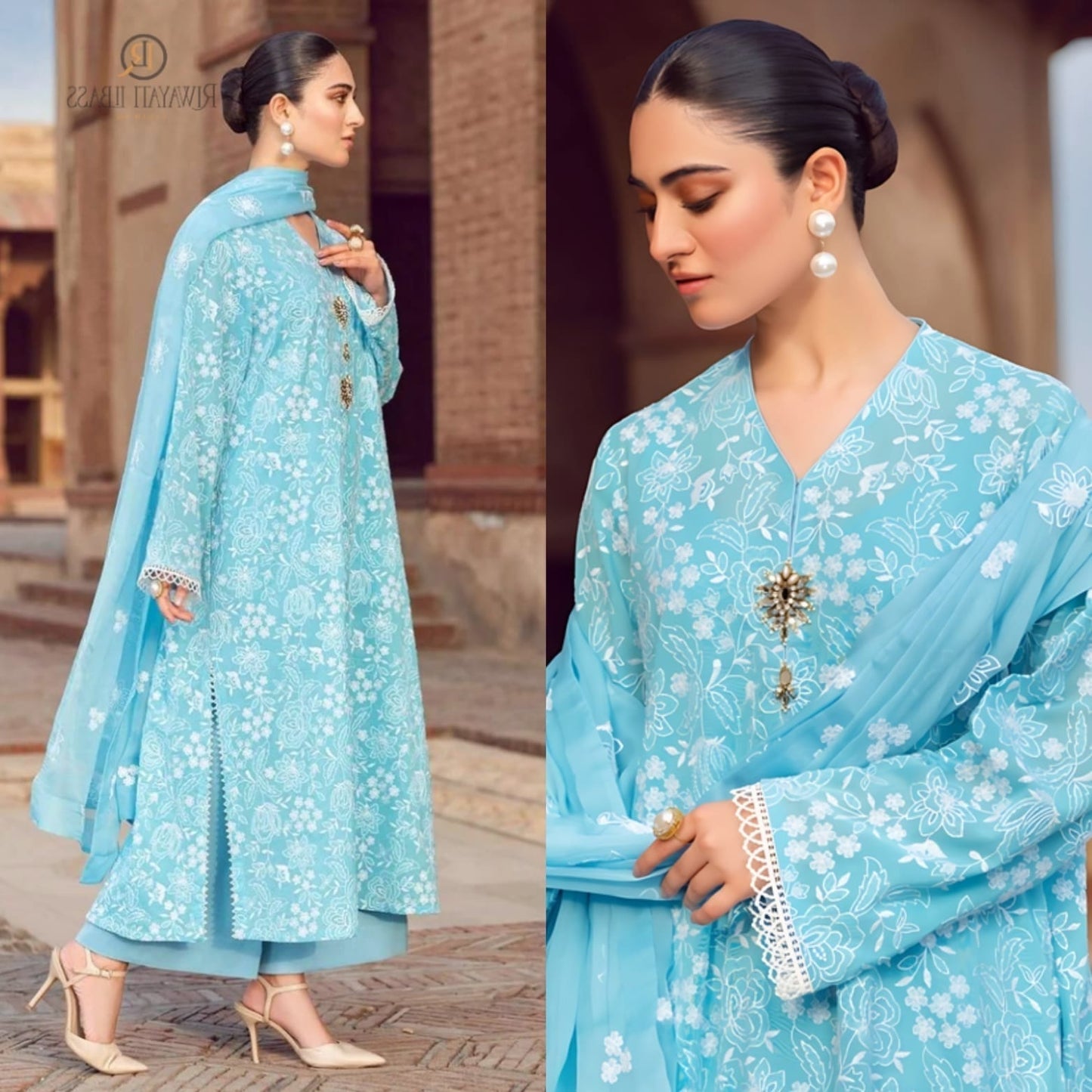 3 Piece Embroidered Summer Suit