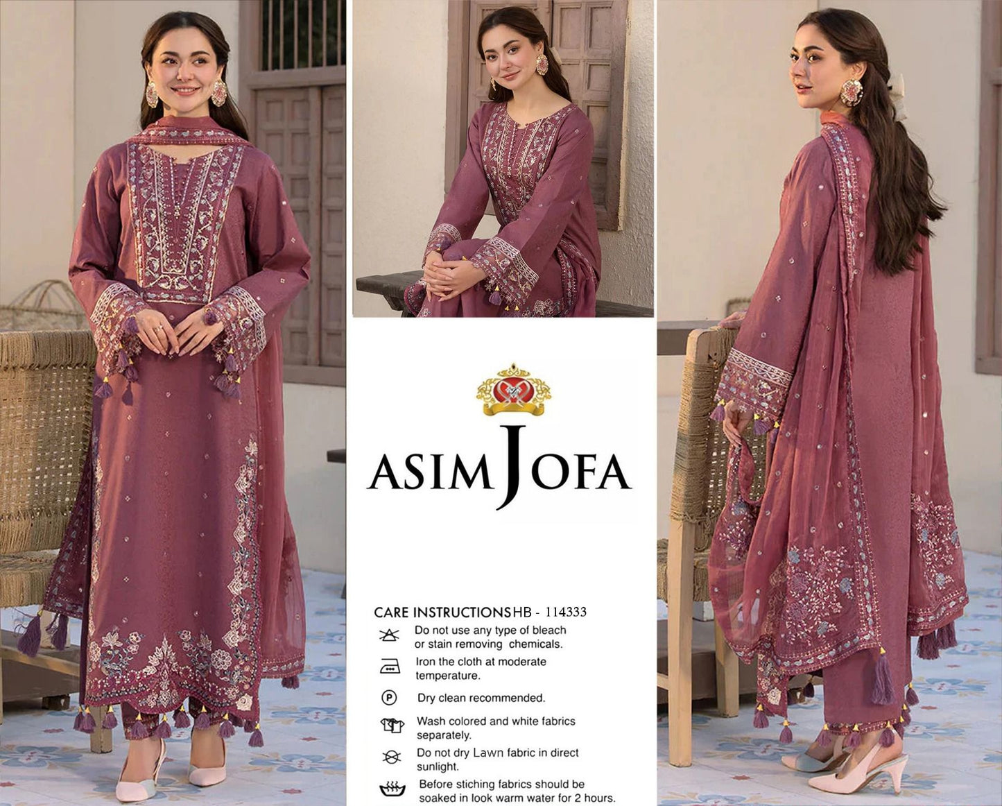 3 Piece Embroidered Summer Suit