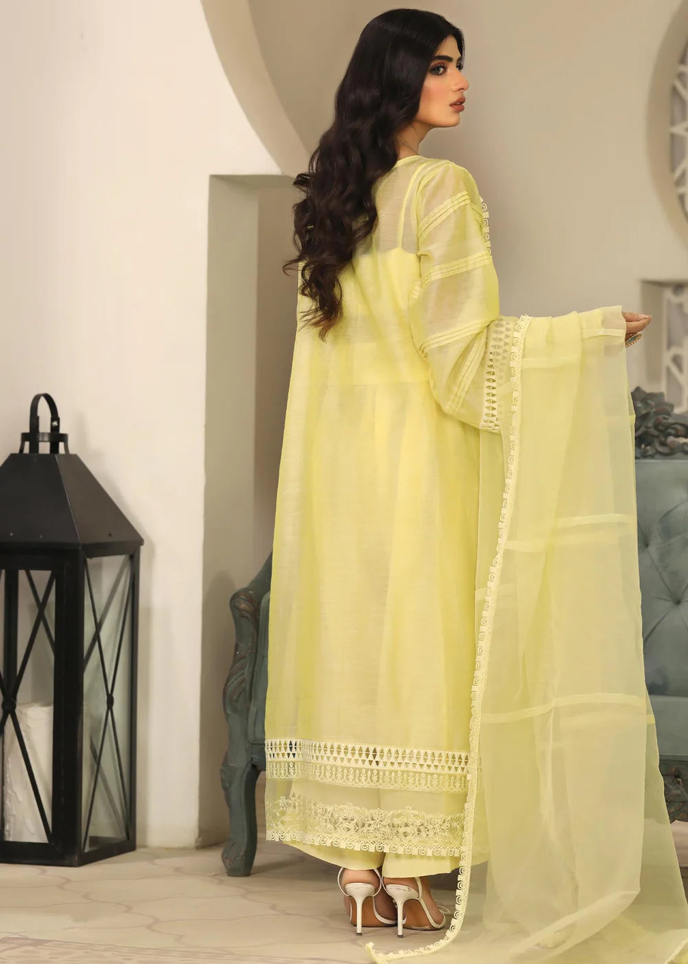 3-PC Cotton Embroidered Women's Suit