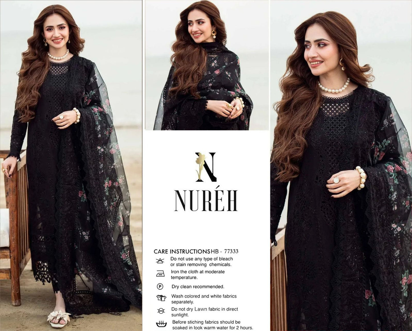 3 Piece Embroidered Summer Suit