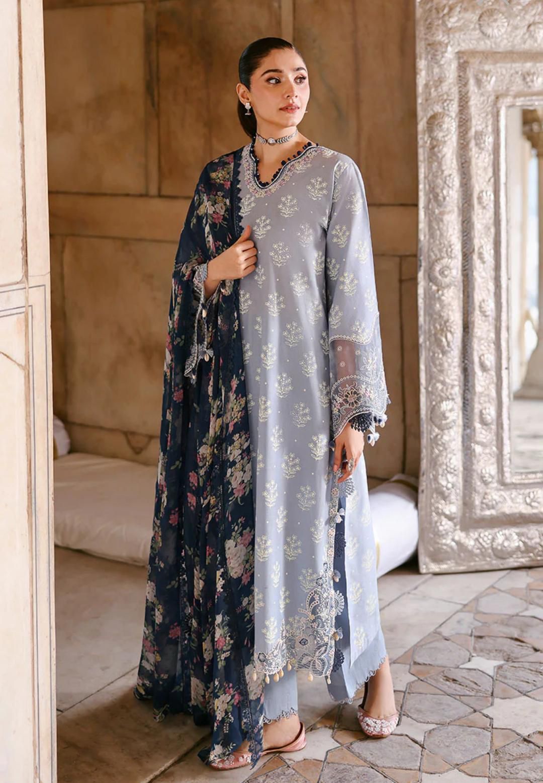 3Piece Embroidered Summer Collection Suit