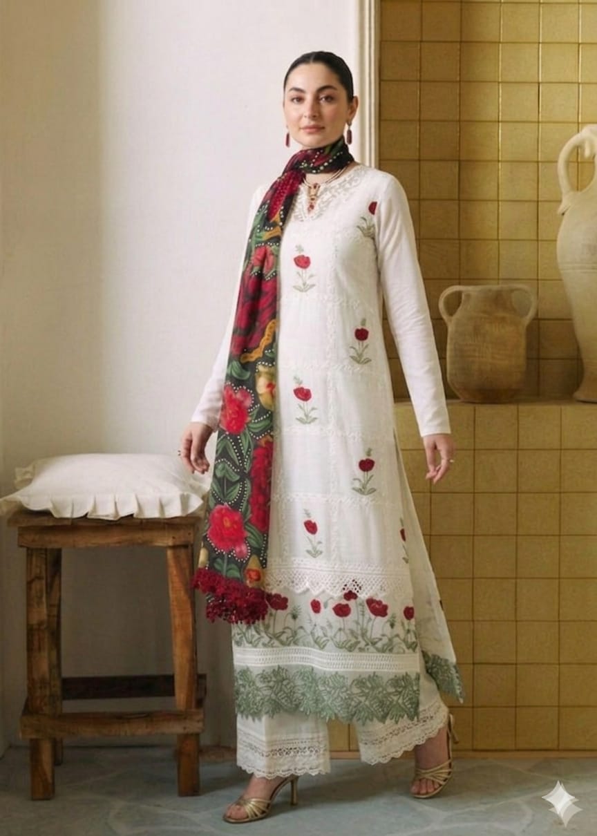 3PIECE Luxury Embroidered Chikenkari Collection