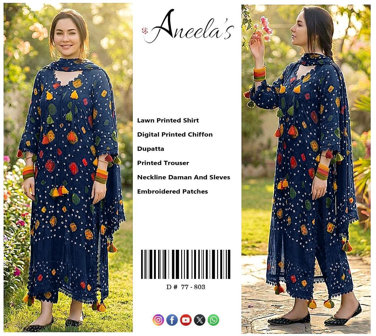 3PIECE Embroidered Summer Suit Chunri Style