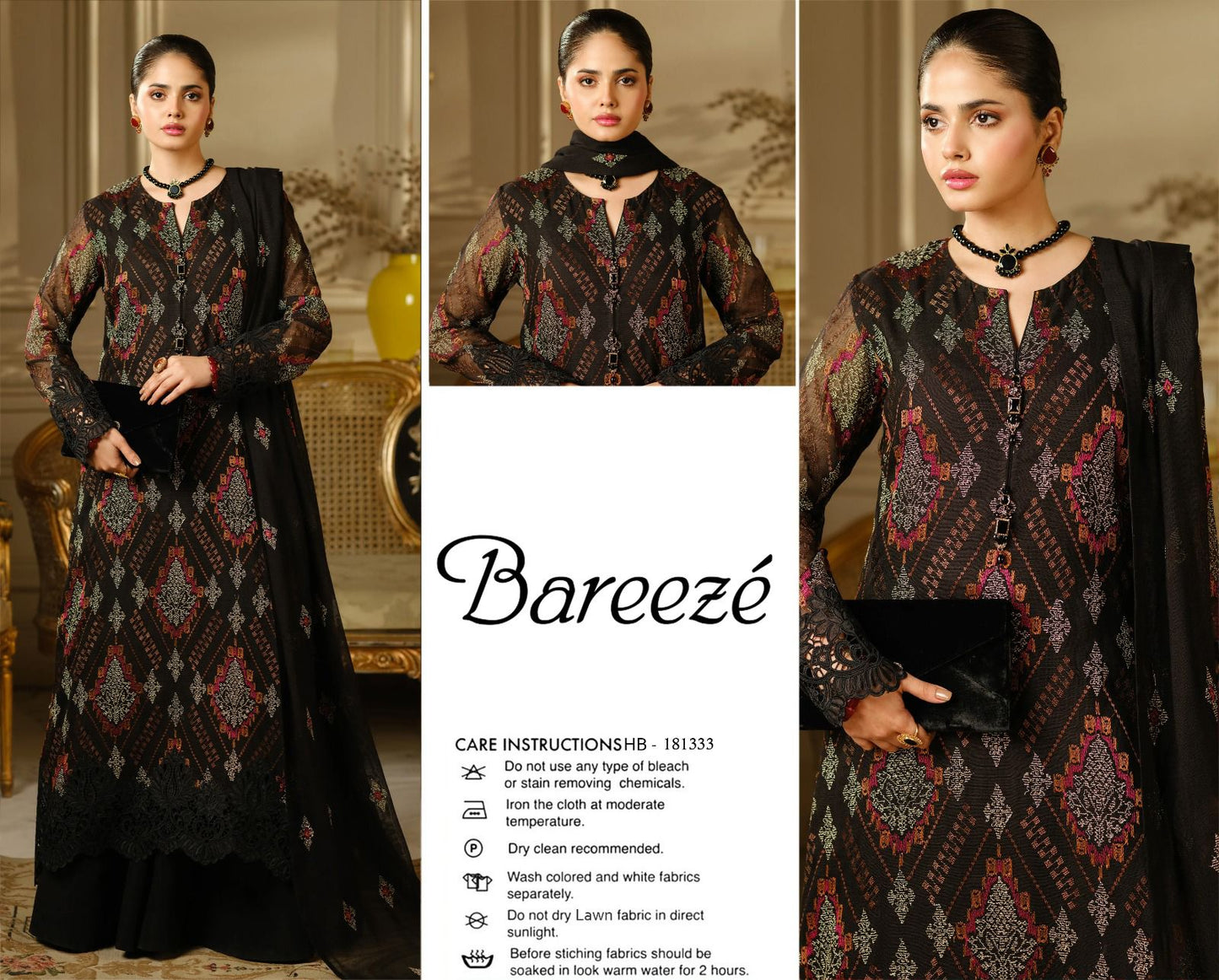3 Piece Embroidered Summer Suit