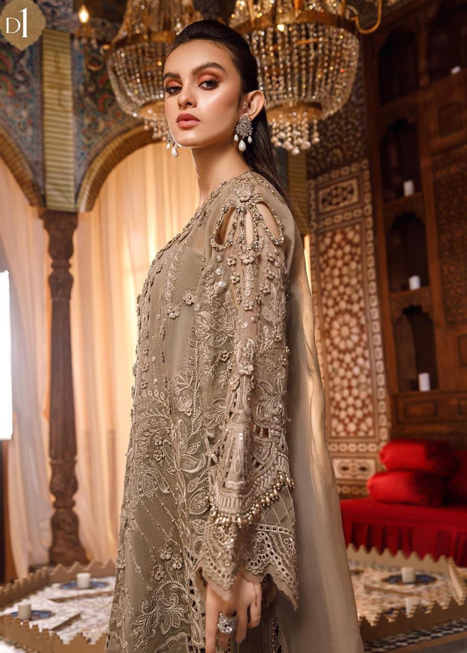 Premium Luxury Embroidered Organza 3PC Suit - Hand-Embellished Cutwork Ensemble