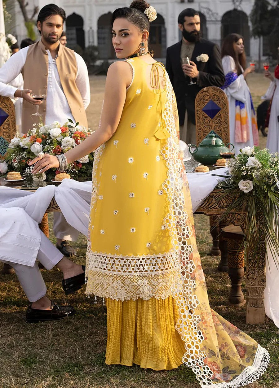Mahnur Luxury Chikankari 3PC Suit in Two Different Colors- Thread Embroidered Formal Ensemble