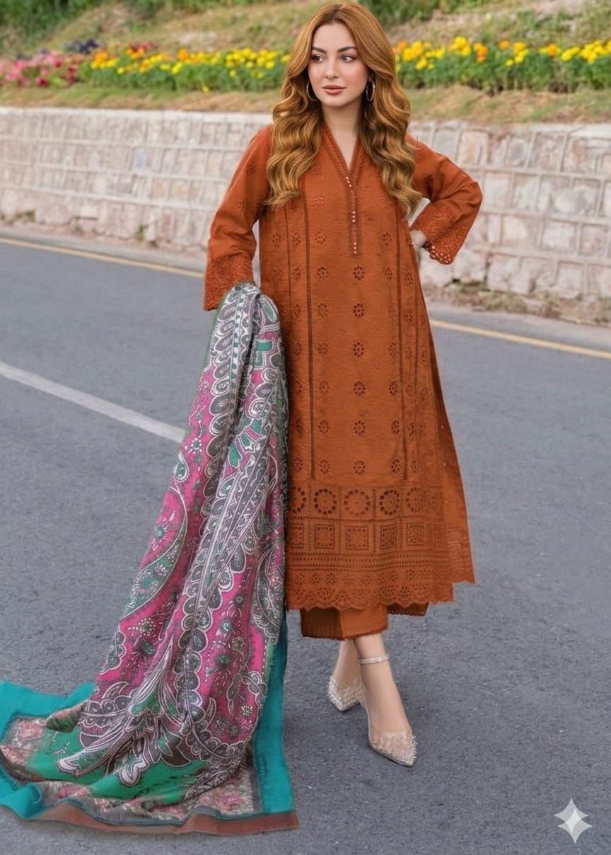 3PIECE Luxury Embroidered Chikenkari Collection