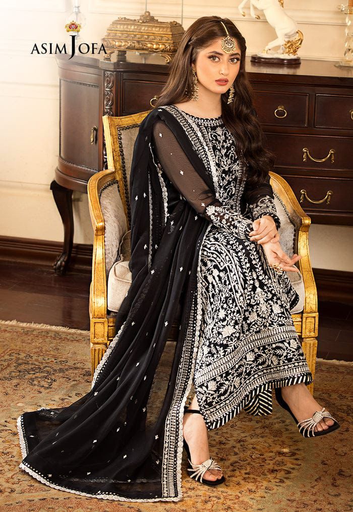Asim Jofa Jhilmil Chiffon Edition - Heavy Embroidered Luxury 3PC