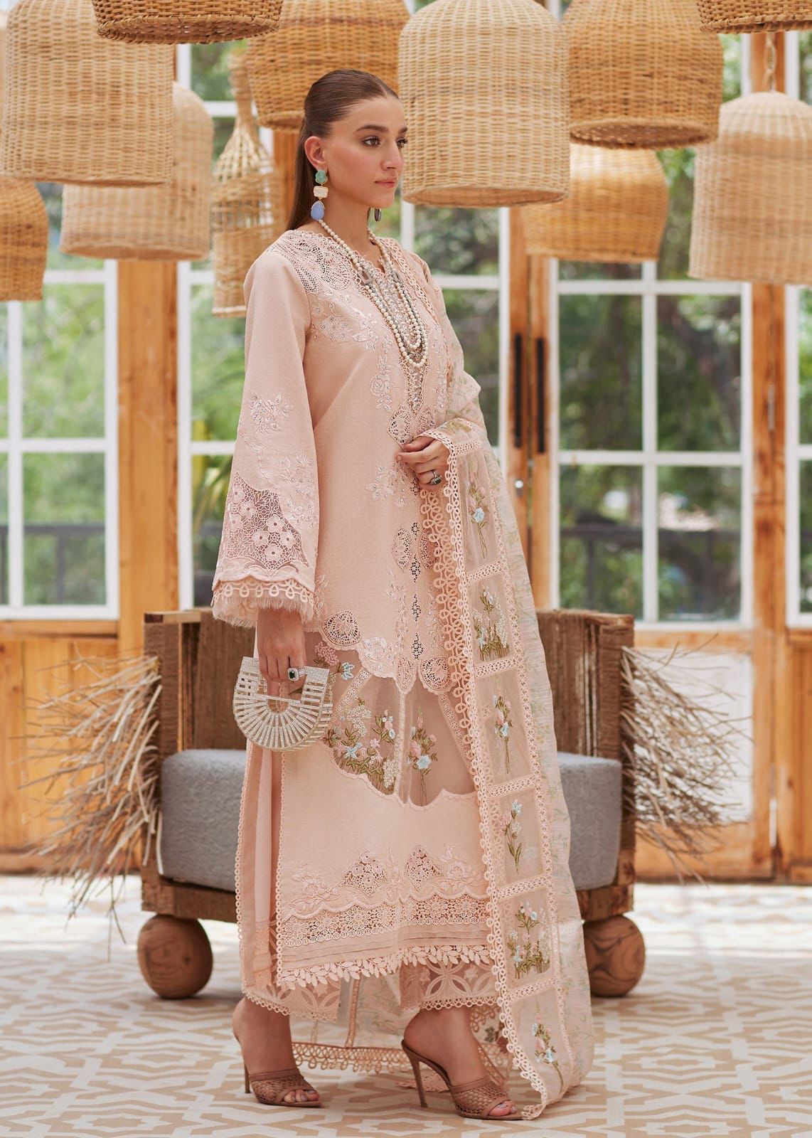 3PIECE Luxury Embroidered Collection With Organza Dupatta