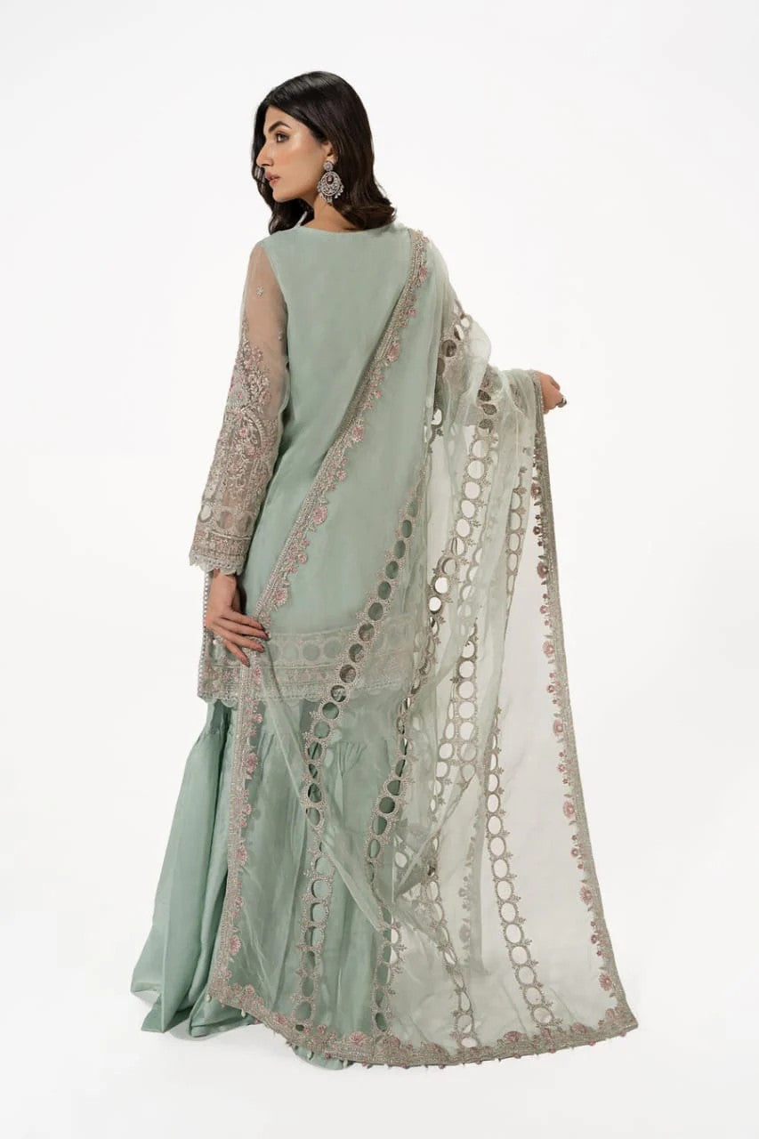 Maria B Premium Organza 3PC Suit - Heavy Adda Work Embroidered Formal Ensemble