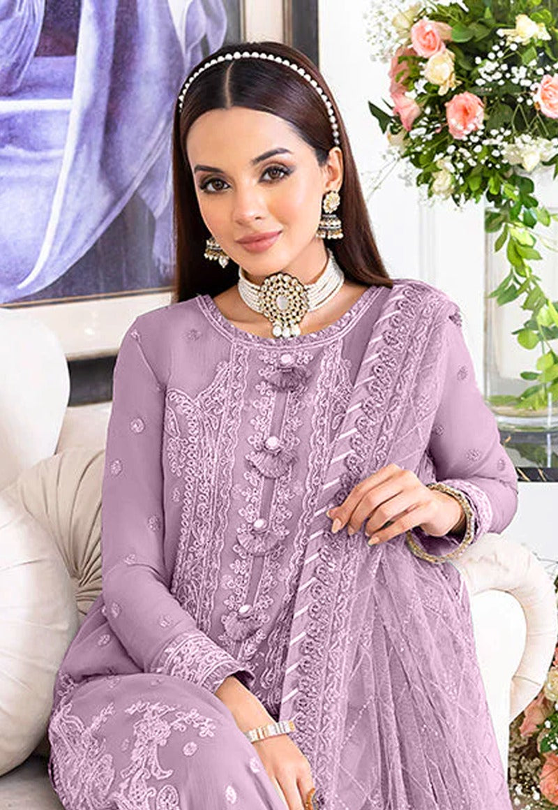 Asim Jofa Jhilmil Luxury Chiffon 3PC Suit in Two Different Colors Heavy Spangle Embroidered Ensemble