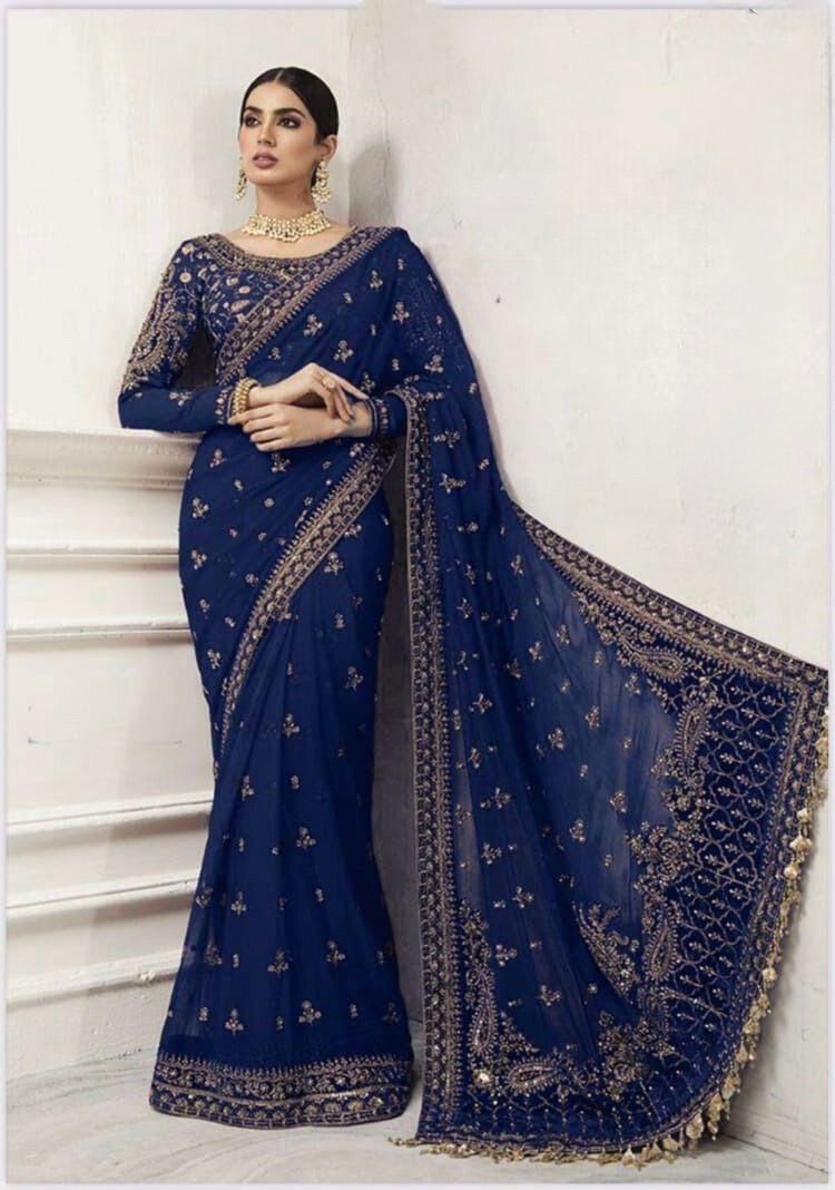 Party wear Net Saree Exclusive Fancy Collection with Heavy Embroidery Sequence and Stone Work