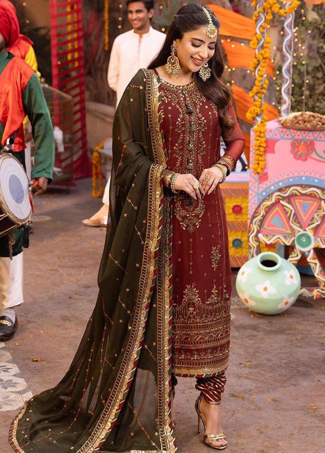 3PIECE Luxury Embroidered Chiffon Suit