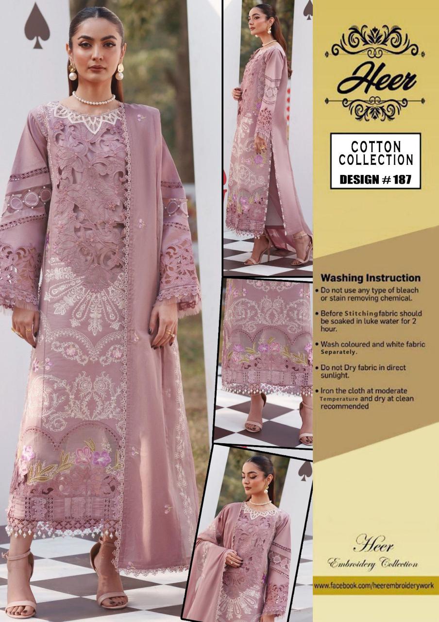 Heer Premium Lawn & Chiffon Ensemble - Embroidered 3PC Luxury Edit