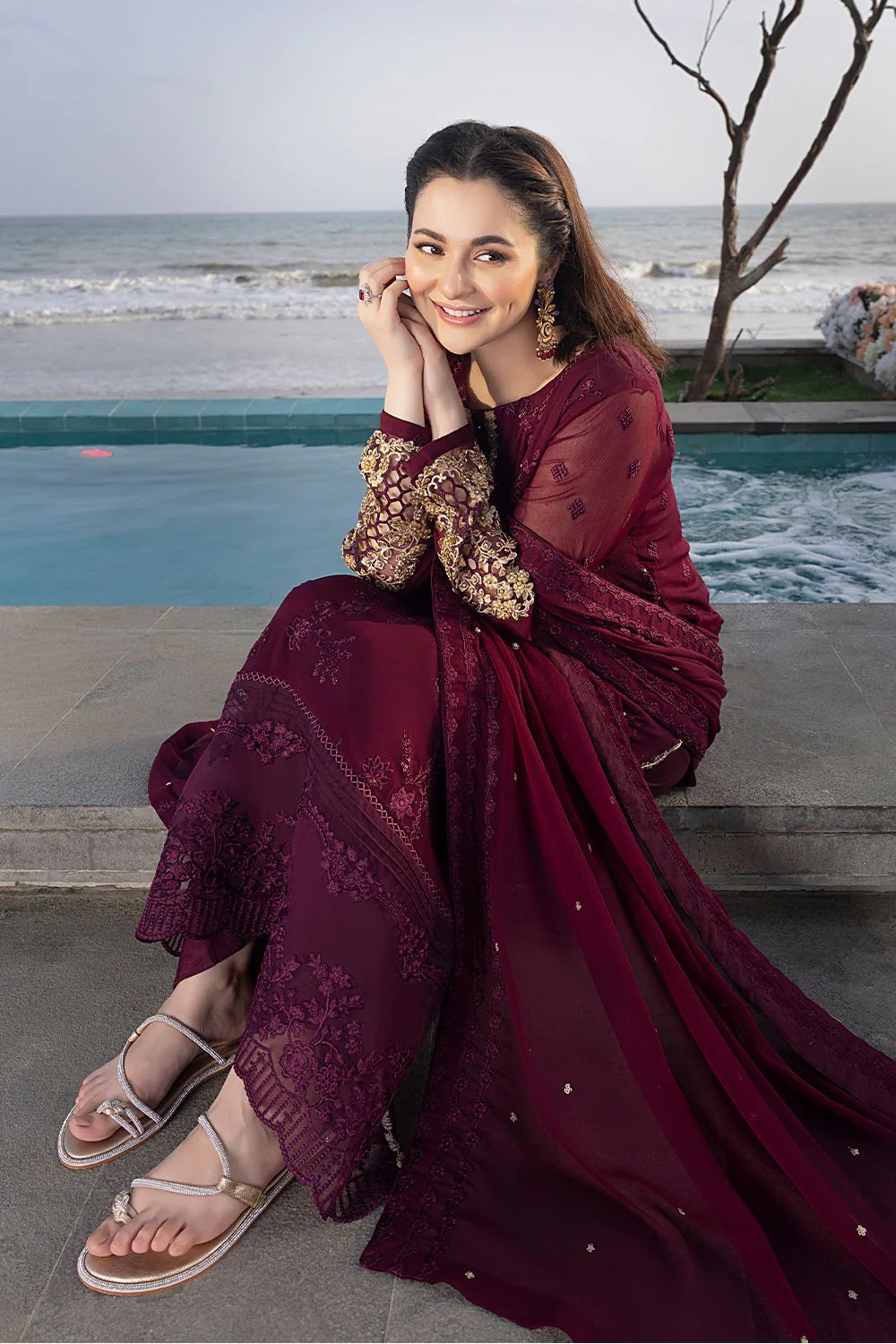 3PIECE Luxury Embroidered Chiffon Suit