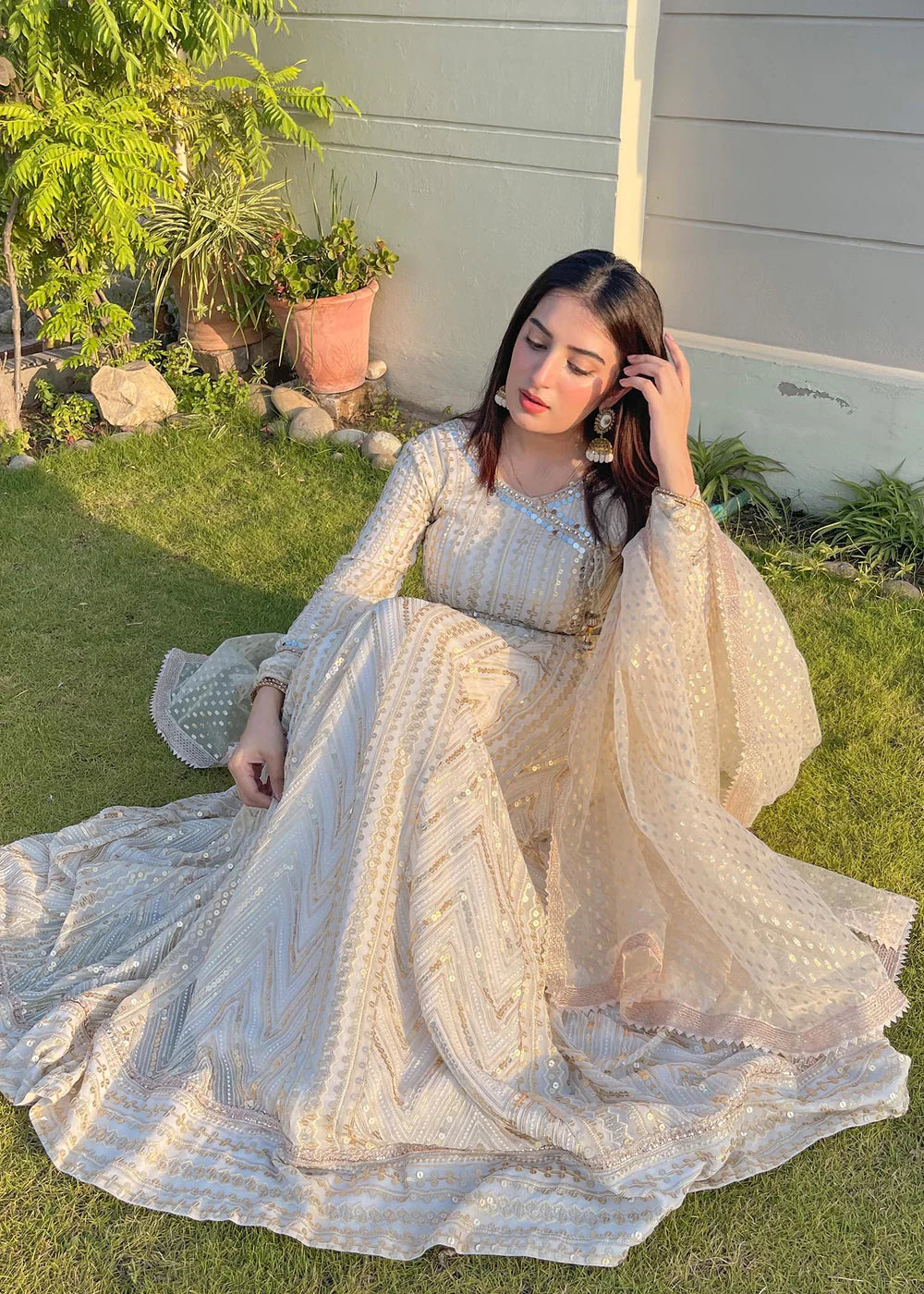 Long angrakha Silk party wear Women's Dress
