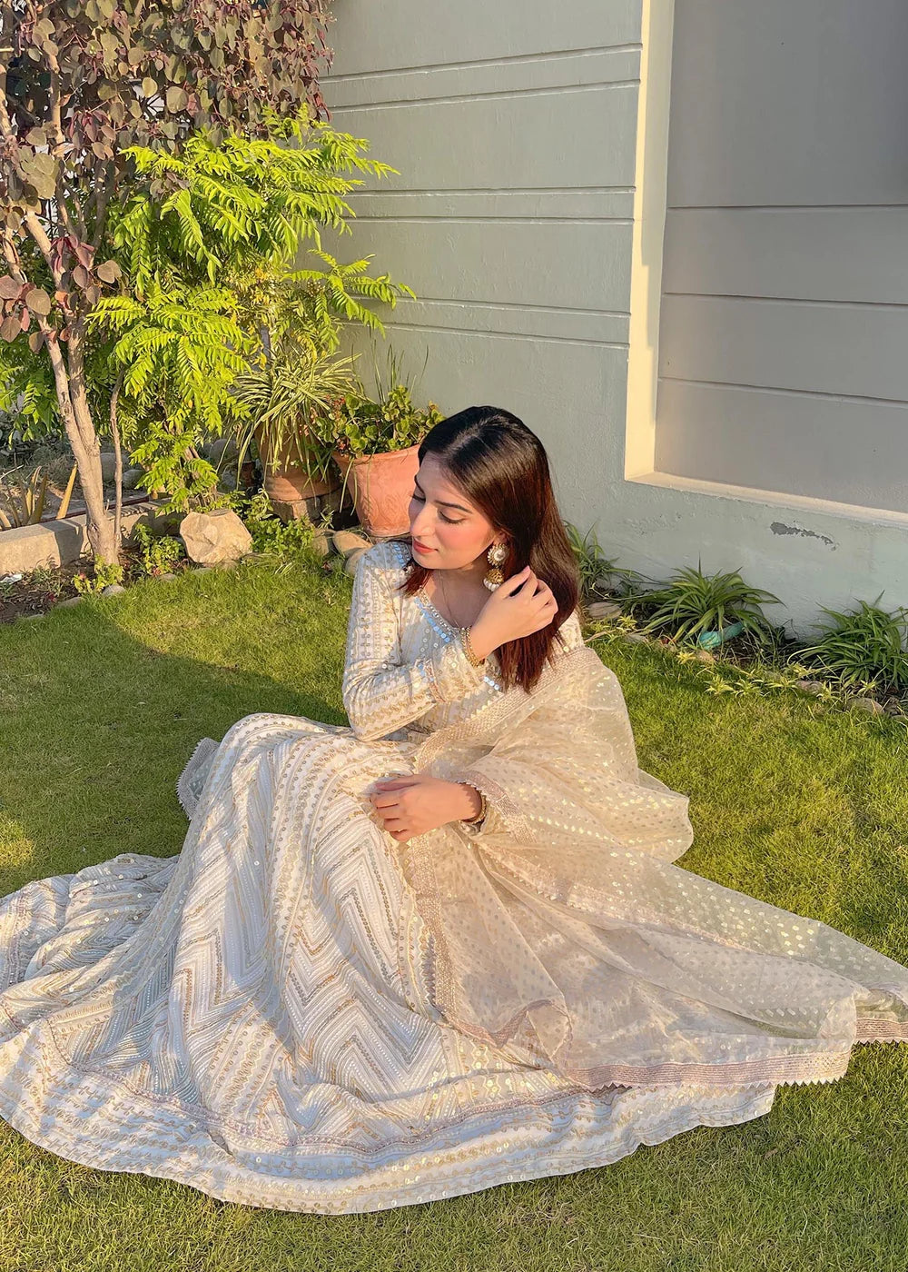 Long angrakha Silk party wear Women's Dress