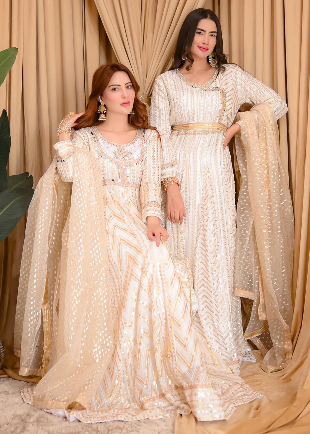 Long angrakha Silk party wear Women's Dress