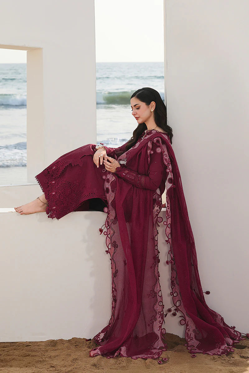 3 Piece Lawn Chikankari Embroidered 3D Flowers Women's Suit
