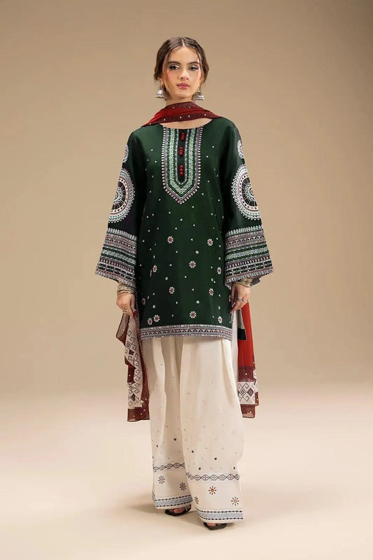 Luxury Embroidered Dhanak 3-Piece Suit - Signature Edit