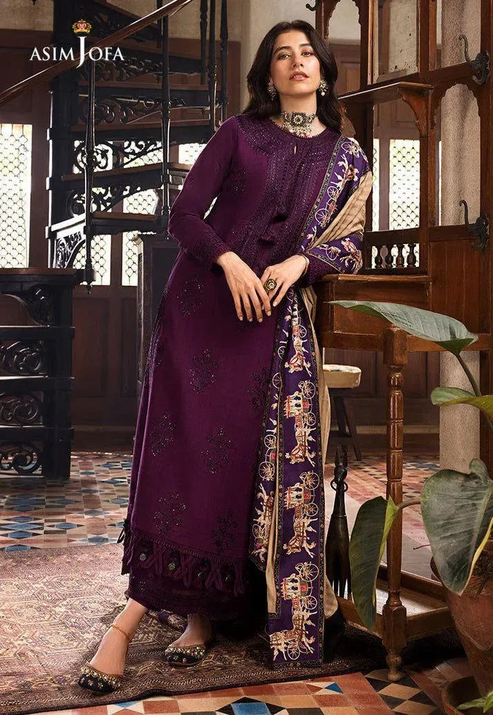 Purple Embroidered Lawn 3Pcs Set for Women