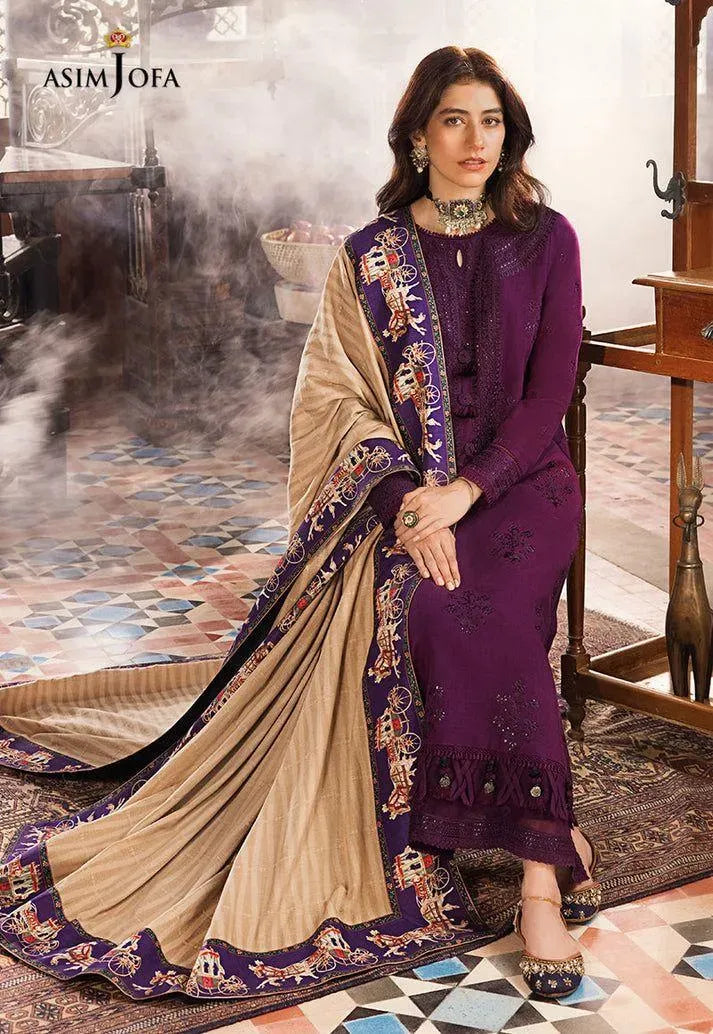 Purple Embroidered Lawn 3Pcs Set for Women