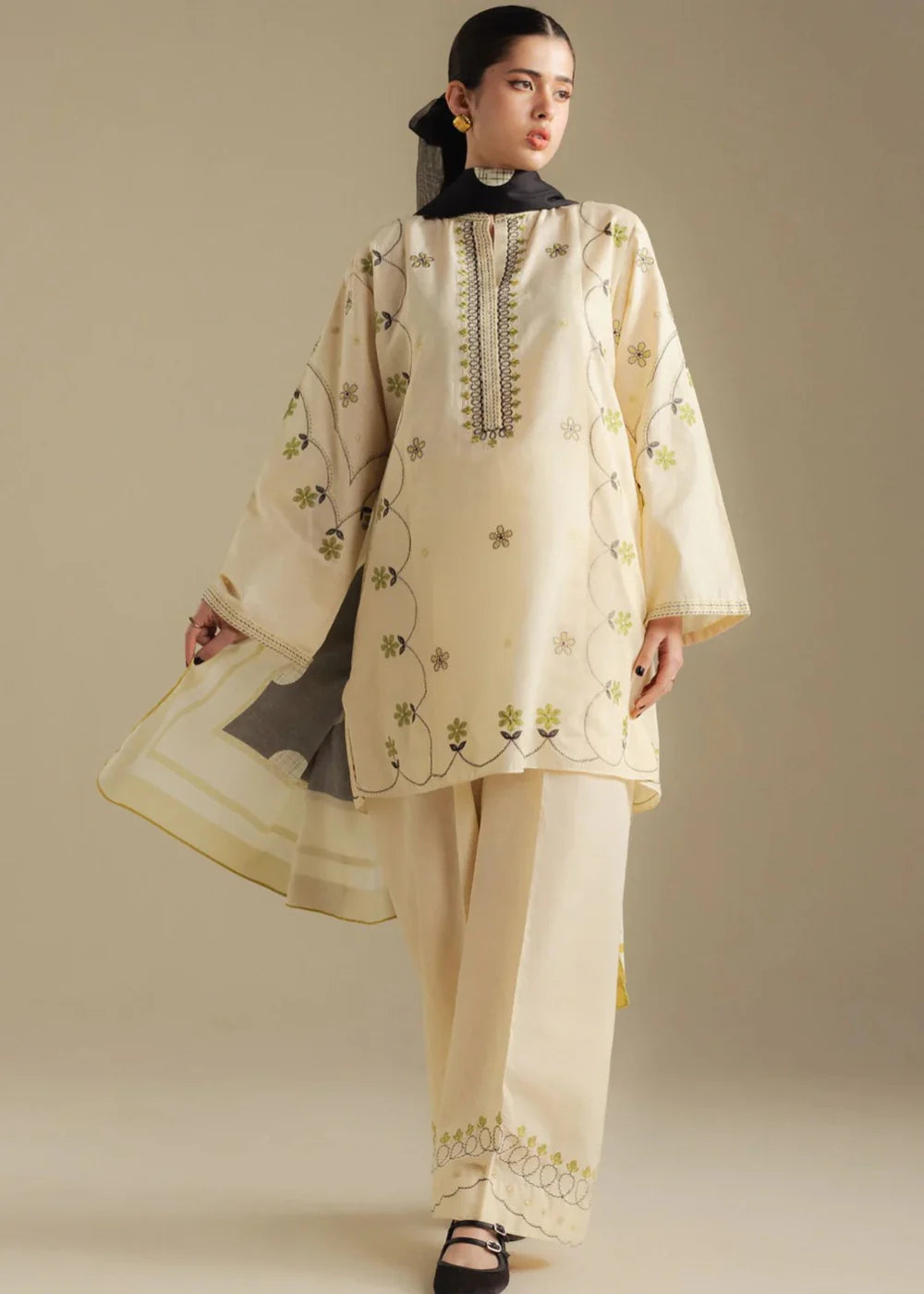 3 Piece Embroidered Women's Suit Winter Collection
