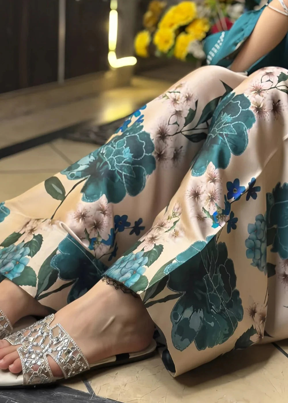 3-PC Silk Embroidered Women's Suit