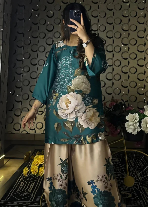 3-PC Silk Embroidered Women's Suit