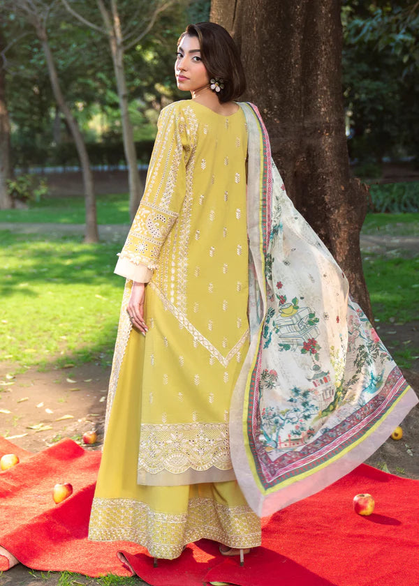 3 Piece Women's suit Lawn Pale Yellow