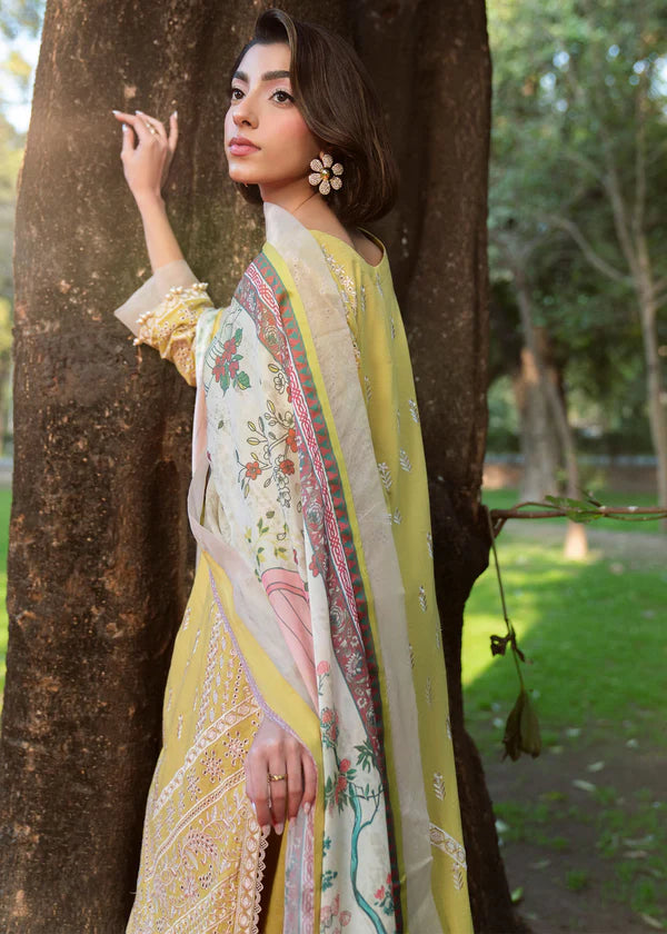 3 Piece Women's suit Lawn Pale Yellow