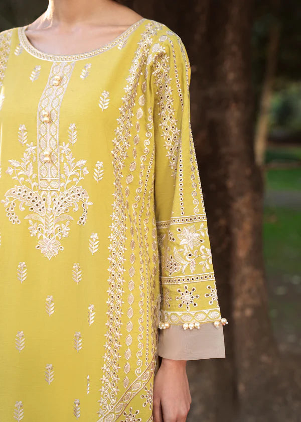 3 Piece Women's suit Lawn Pale Yellow