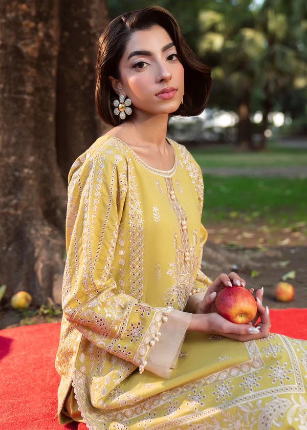 3 Piece Women's suit Lawn Pale Yellow