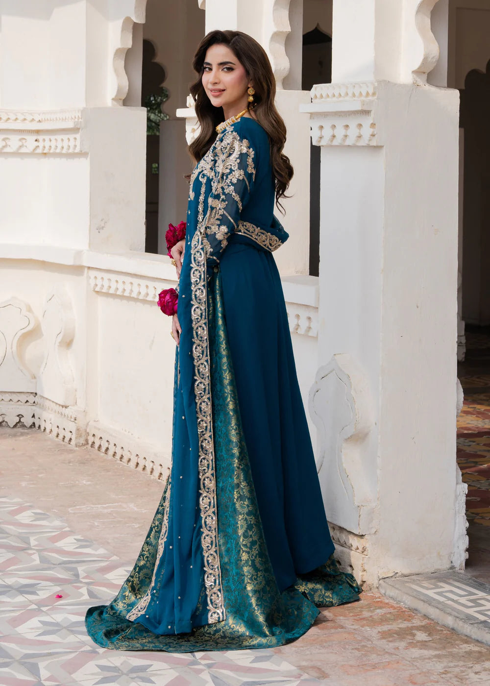 3 Piece Chiffon Embroidered Women's Dress