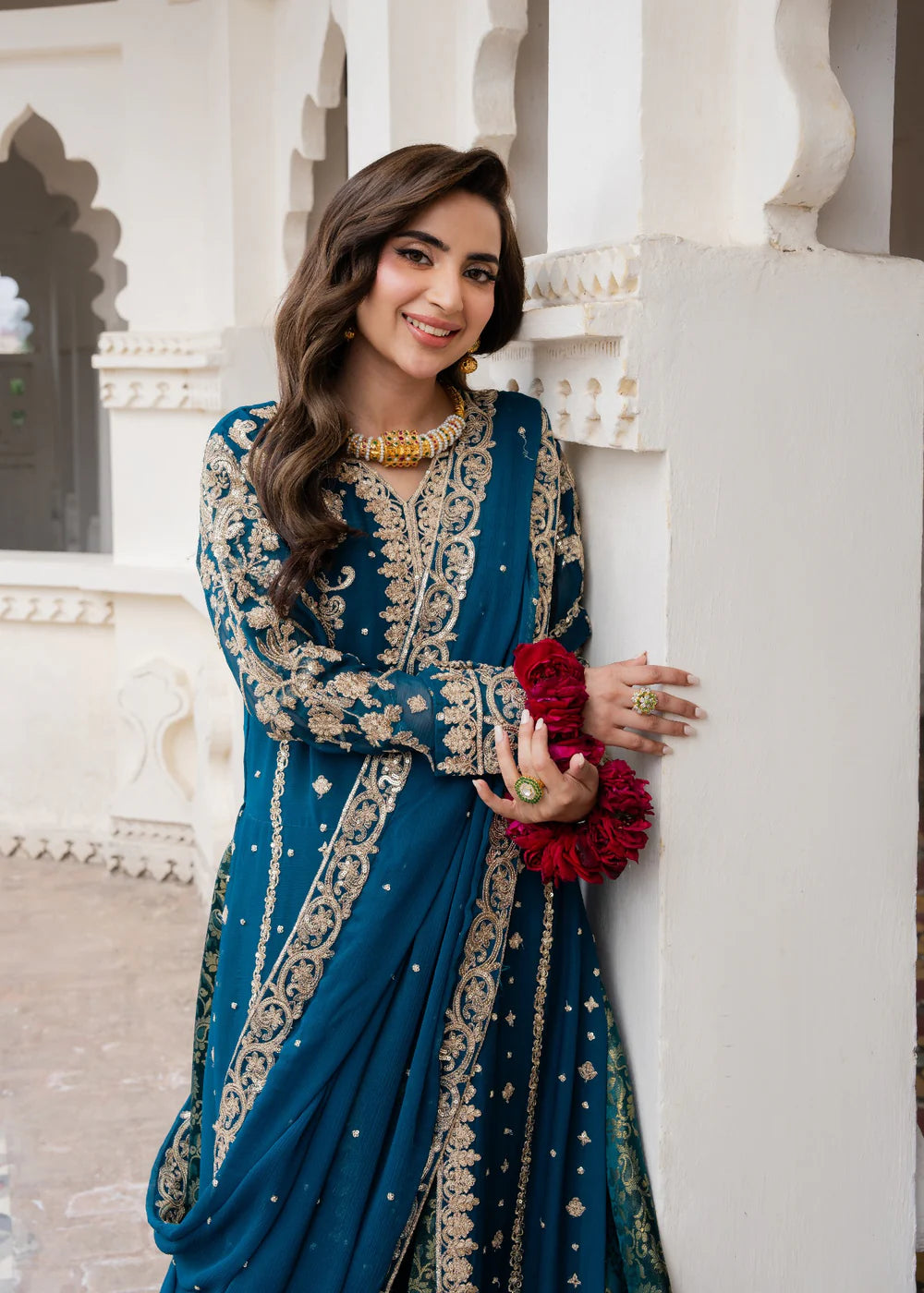 3 Piece Chiffon Embroidered Women's Dress