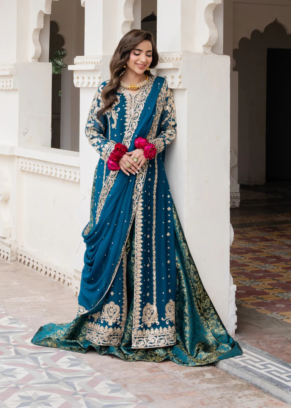 3 Piece Chiffon Embroidered Women's Dress