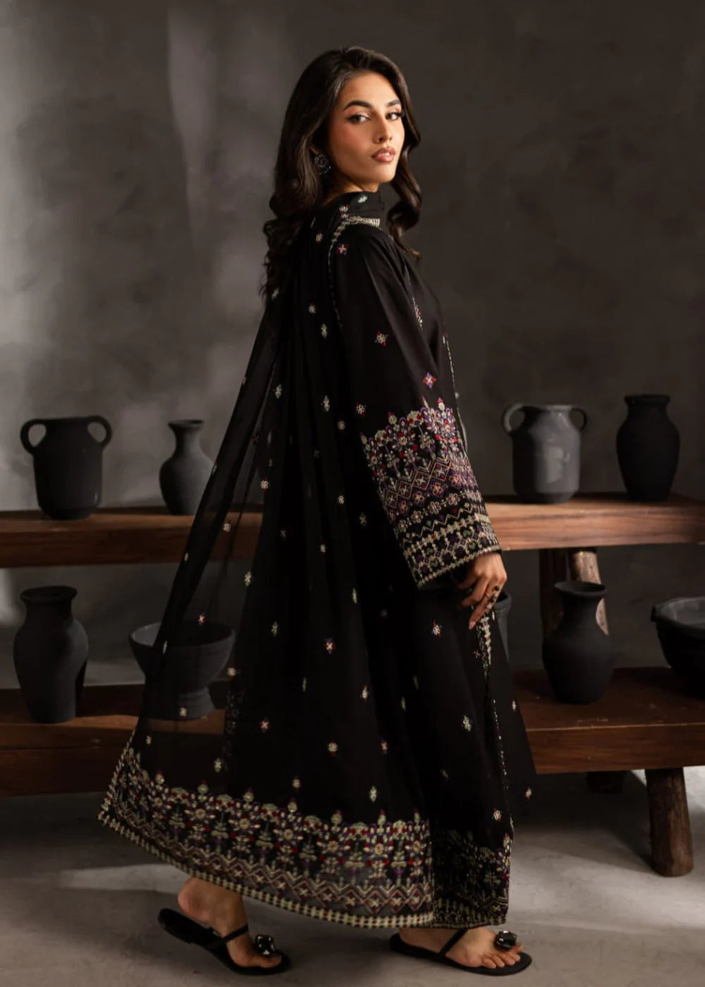 3 Piece Embroidered Women's Suit Winter Collection