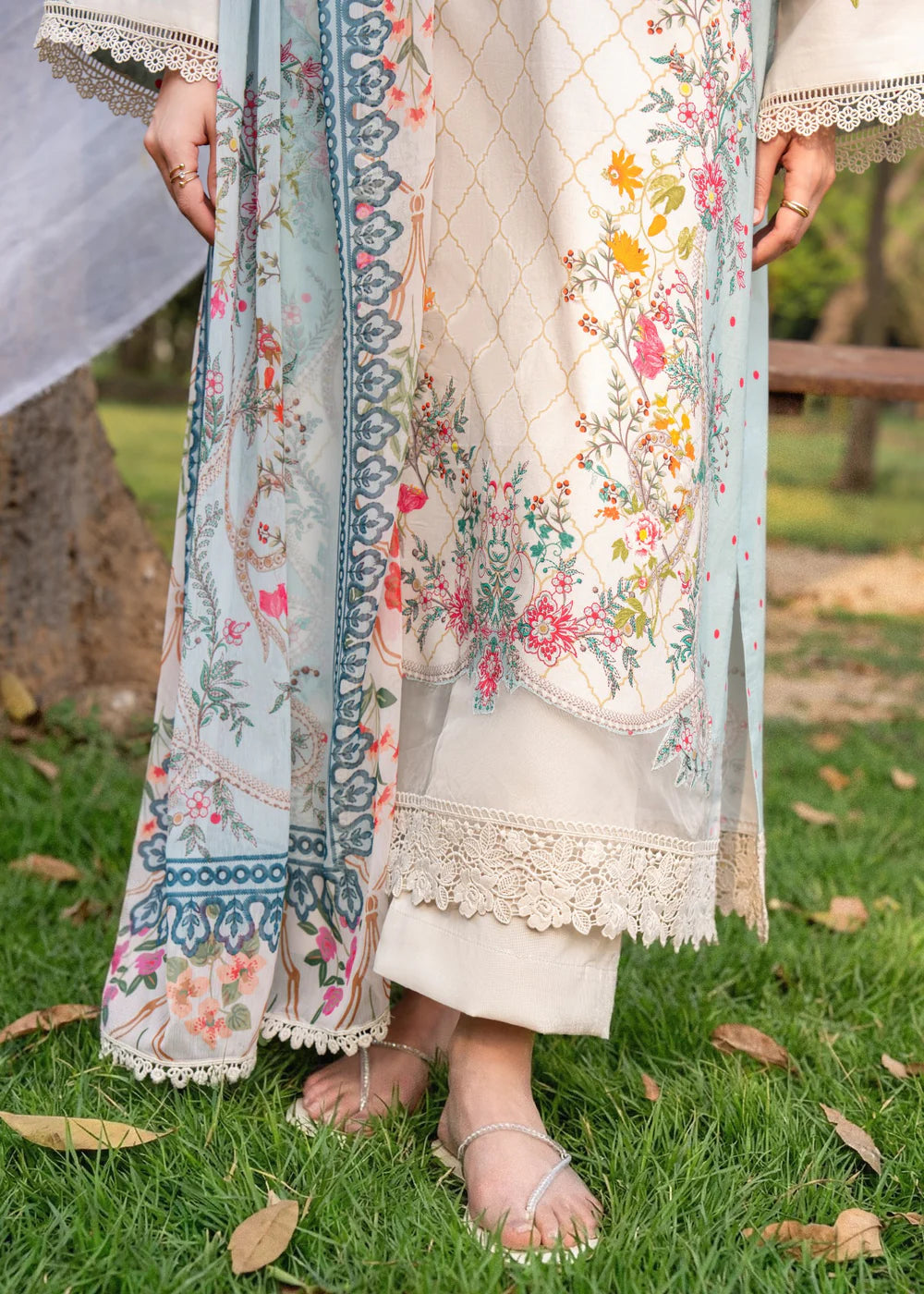 3 Piece Embroidered Cotton Women's Suit