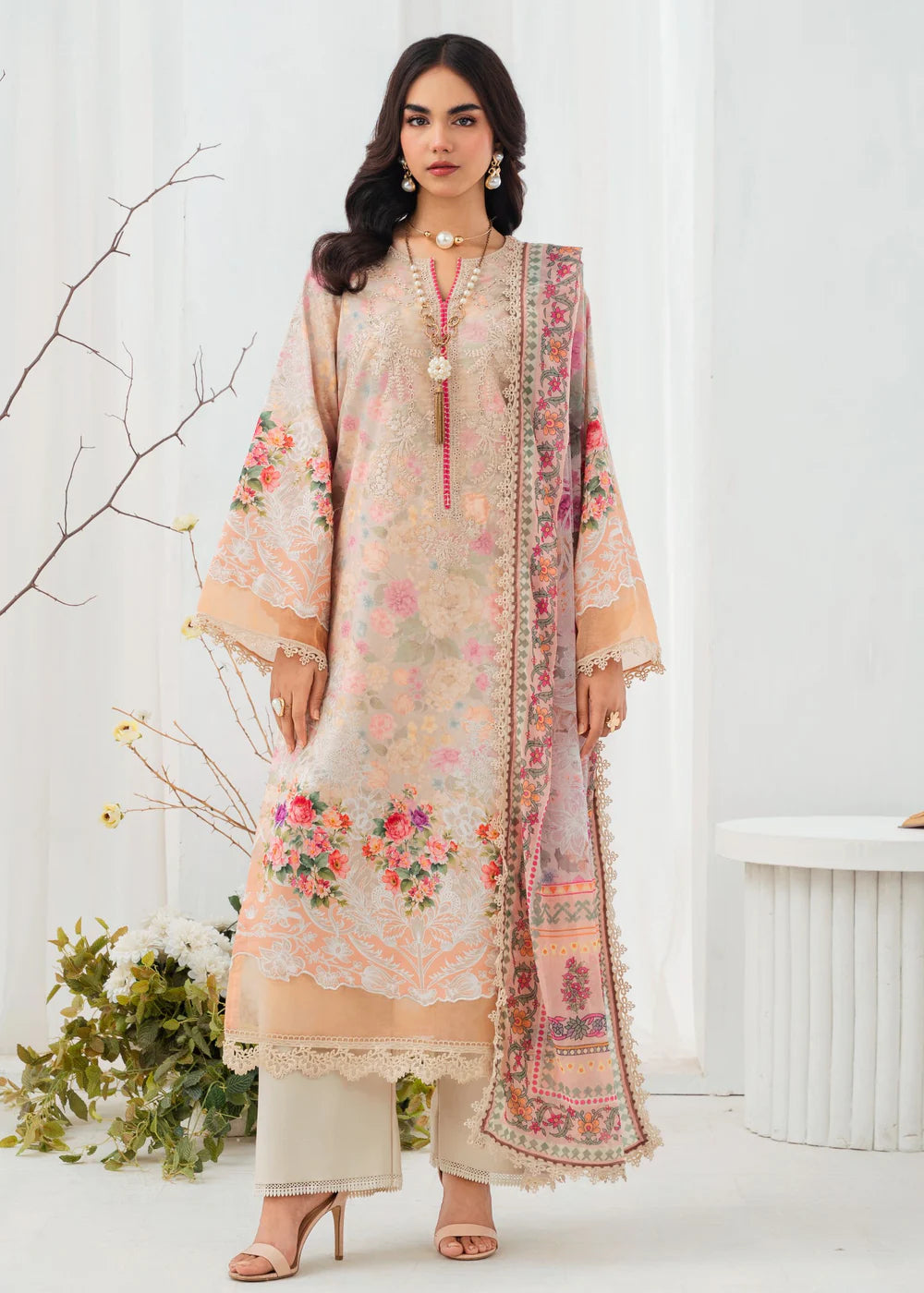 3 Piece Embroidered Women's Suit Summer Collection