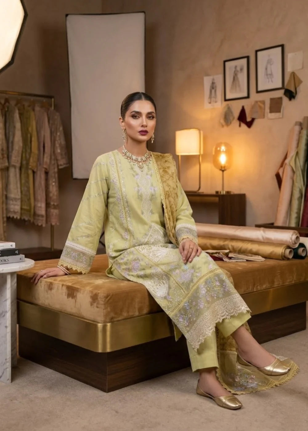 3-PC Lawn Embroidered Women's Suit