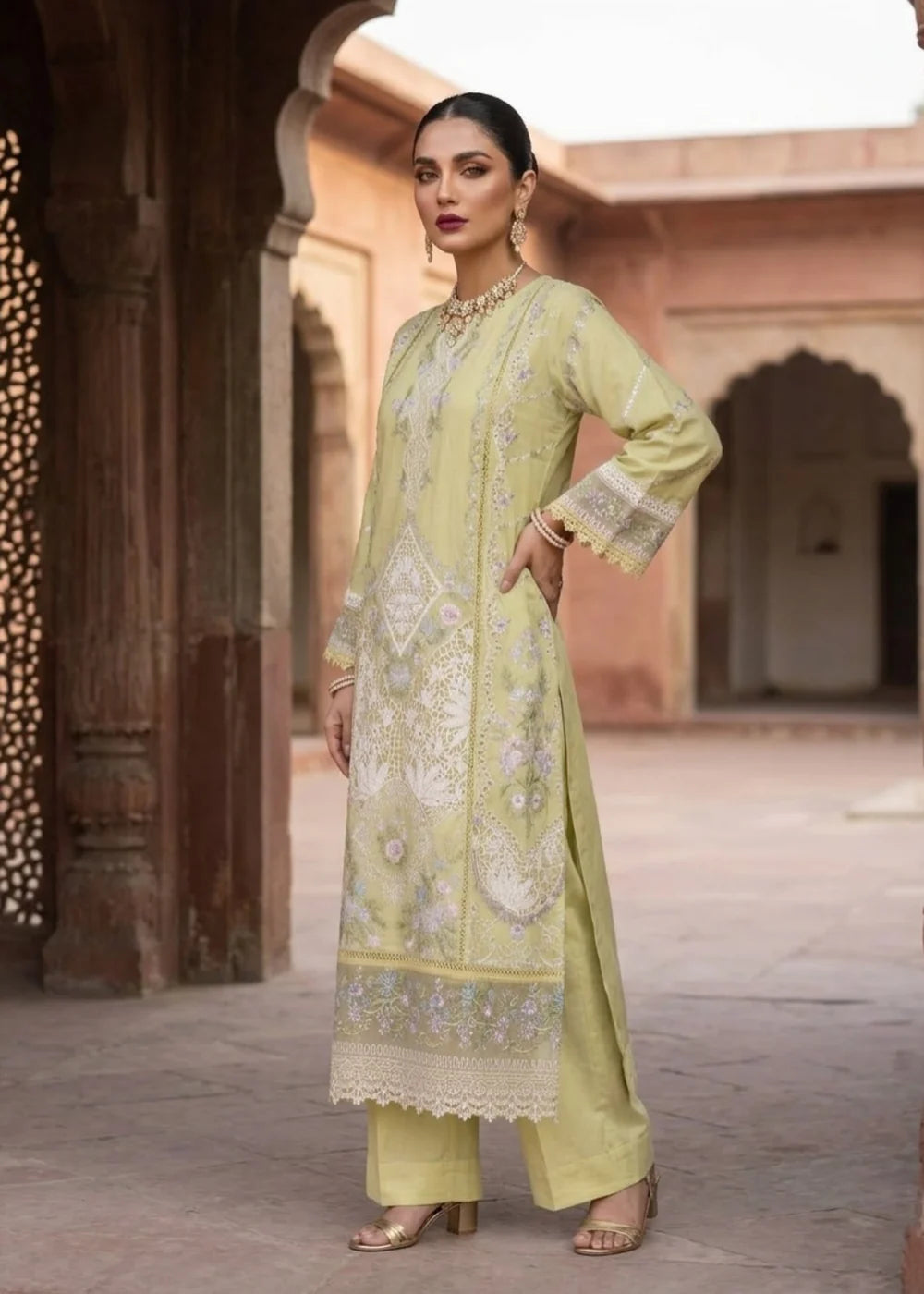 3-PC Lawn Embroidered Women's Suit