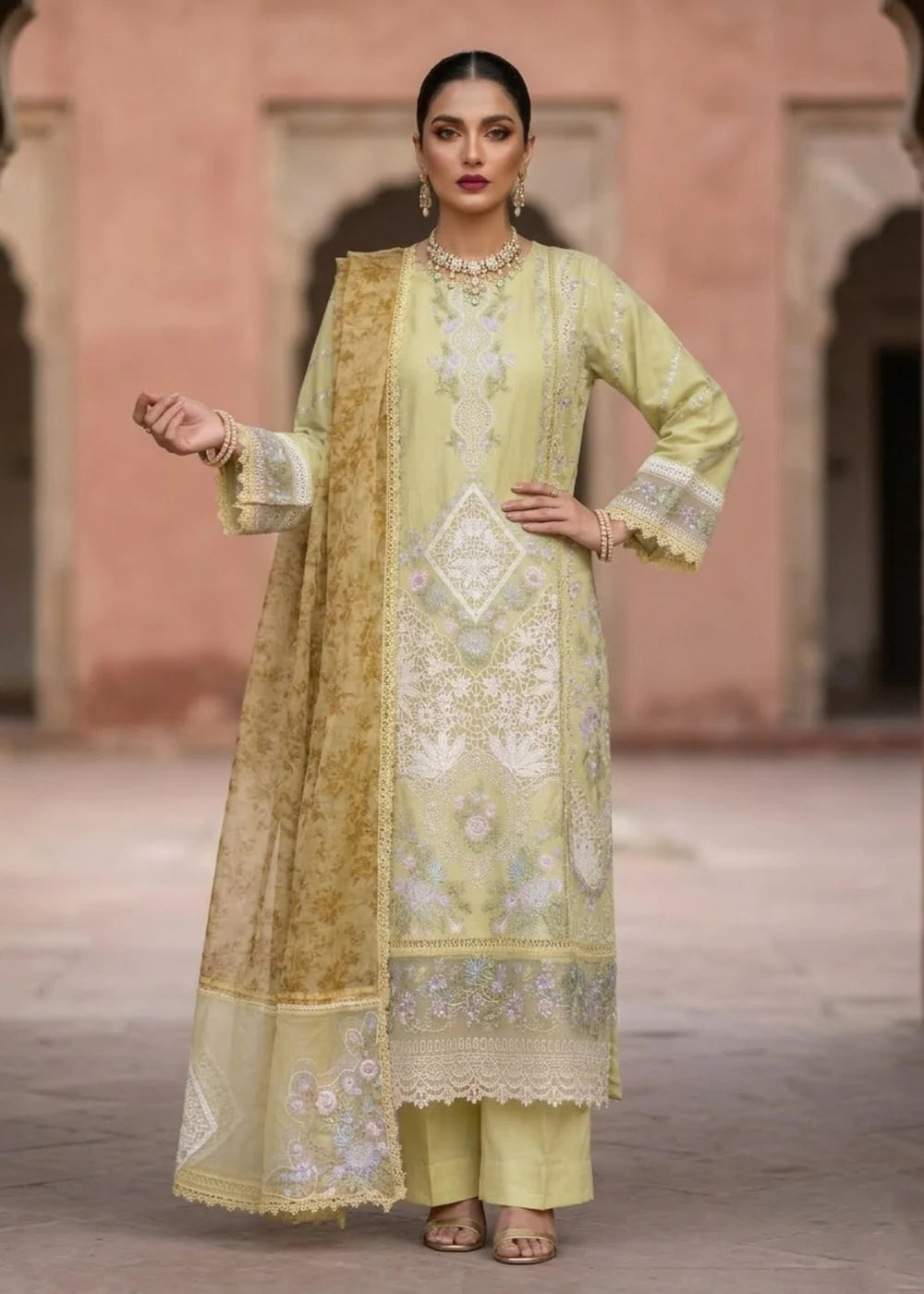 3-PC Lawn Embroidered Women's Suit