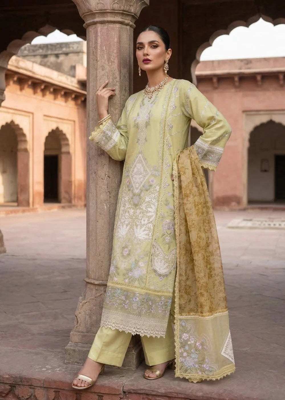 3-PC Lawn Embroidered Women's Suit
