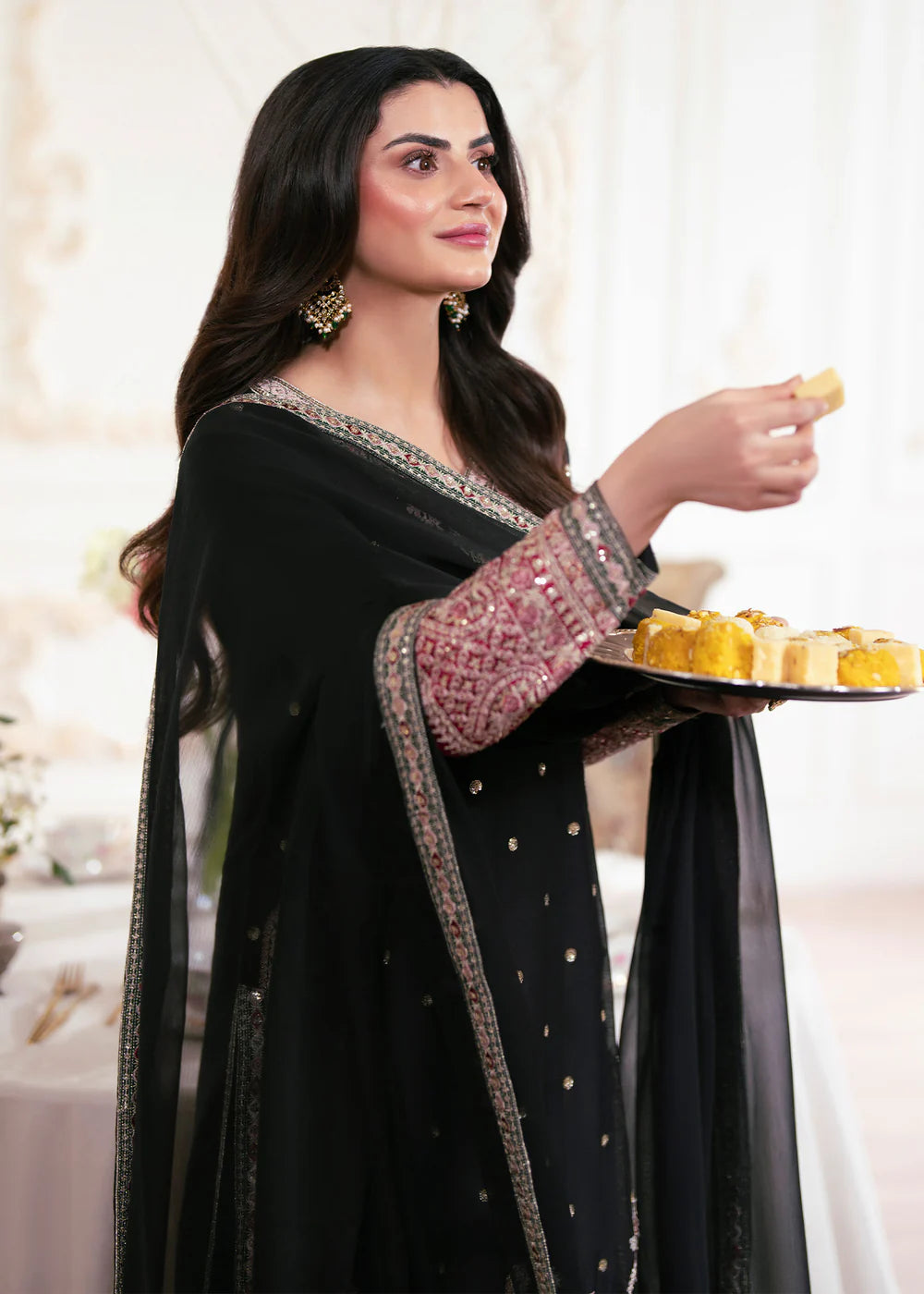 3-PC Silk Embroidered Women's Suit