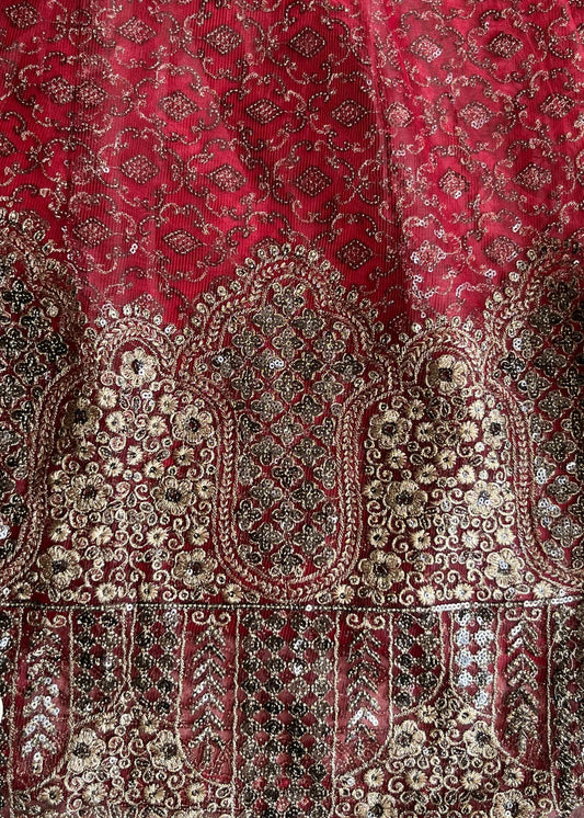 3-PC Net Flared  Embroidered Pishwas Women's Dress
