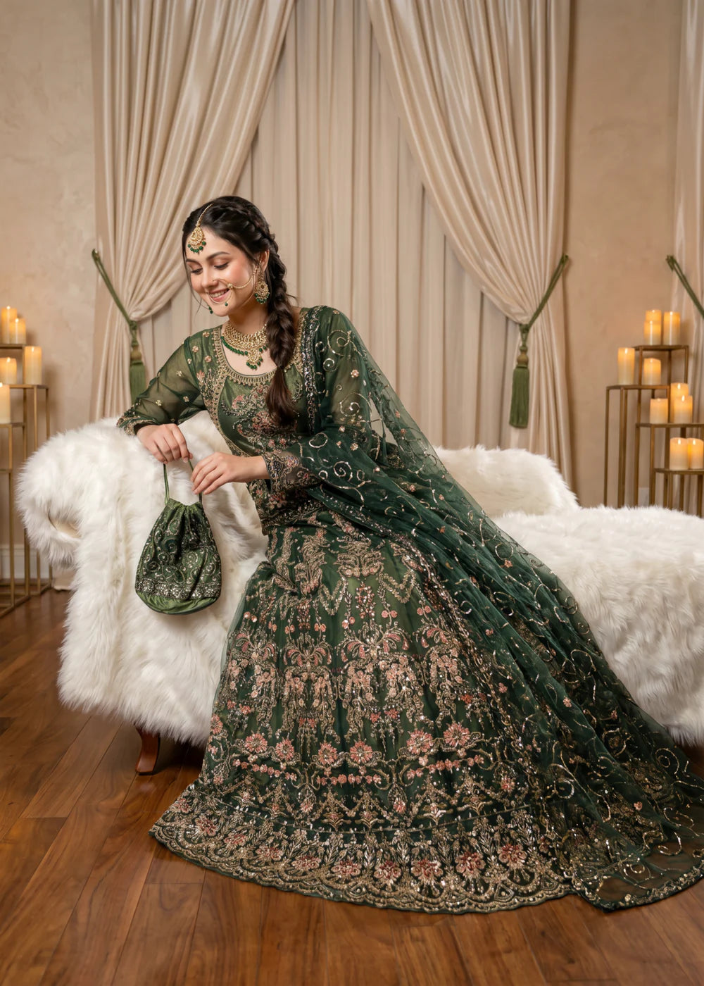 3 PC Net Flared Lehenga Women's Dress