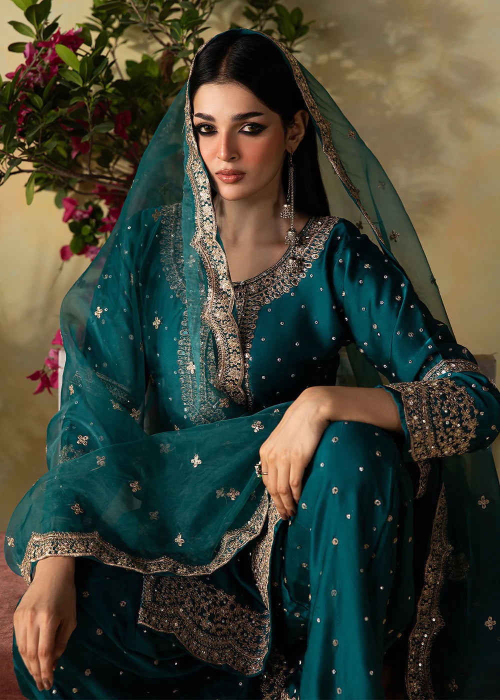 3 piece Embroidered Slik Women's Dress